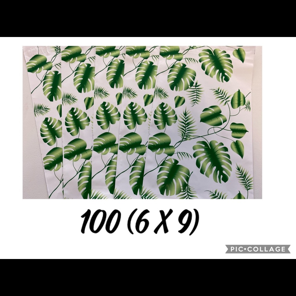 100 (6 x 9) polymailers - leaves